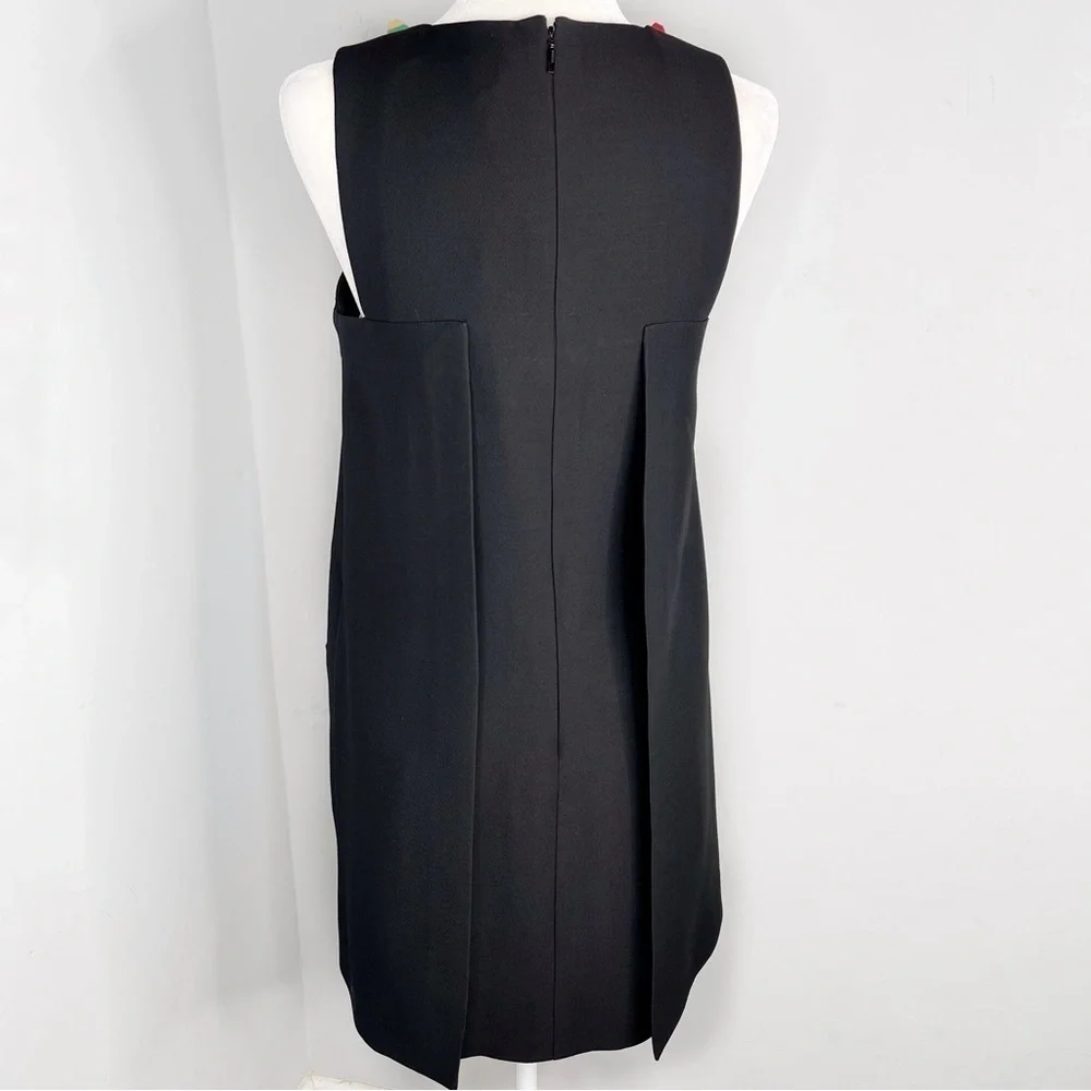 NWT Fendi Monster Eyes Embellished Black Leather Wool Cocktail Dress 42 6 - Picture 4 of 15